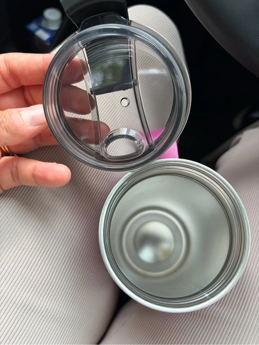 Bright Pink RTIC Stainless Travel Mug with Handle